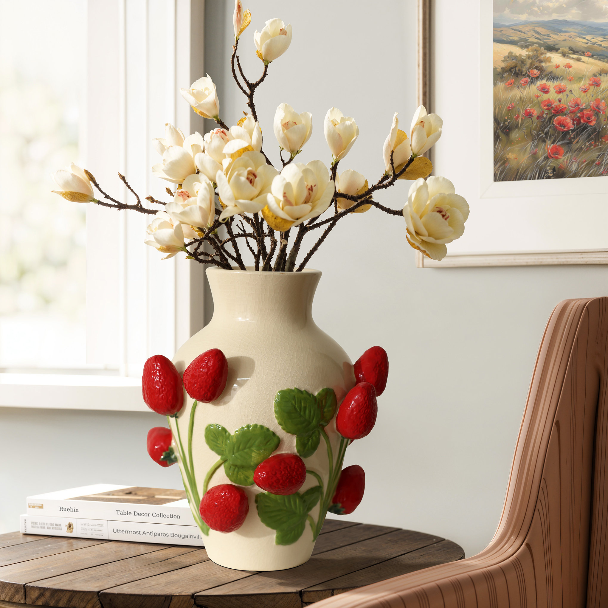 Bright Strawberry Floral Vinyl - 11