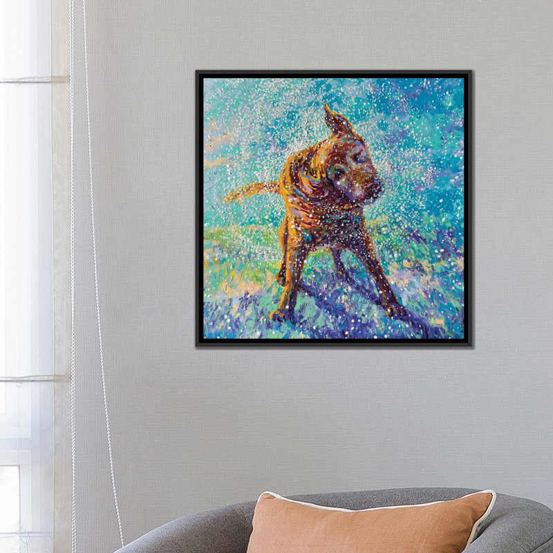 " Twisted Blue " by Iris Scott, 12" H x 12" W x 1.5", No Mat, White Framed Canvas