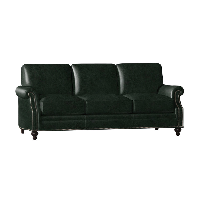 West Sofa, Gunmetal, Plantation, Anilina Hunter Genuine Leather