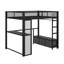 Lit mezzanine double avec bureau, garde-robe et tiroirs-824571558