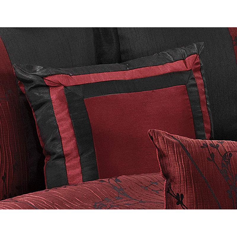 Dolmen Traditional Polyester Floral Comforter, Queen Comforter + 6 Additional Pieces, Burgundy