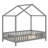 Montessori House Bed with Roof & Canopy, Wood Toddler Floor Bed with High Railings-386128653