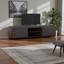 Meuble télé Ashling avec 2 tiroirs et 3 tablettes au fini gris / noyer, H 16,95 po x l 70,75 po x P 15,55 po