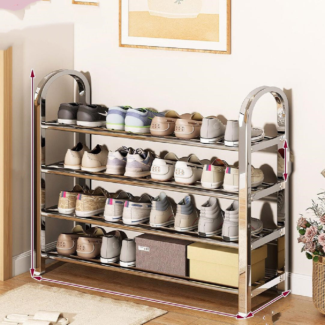 Hallway Space Saving Shoes Rack Over Multi-layer Stainless Steel Decorative Shelf  Shoes Rack Sundries Dorm