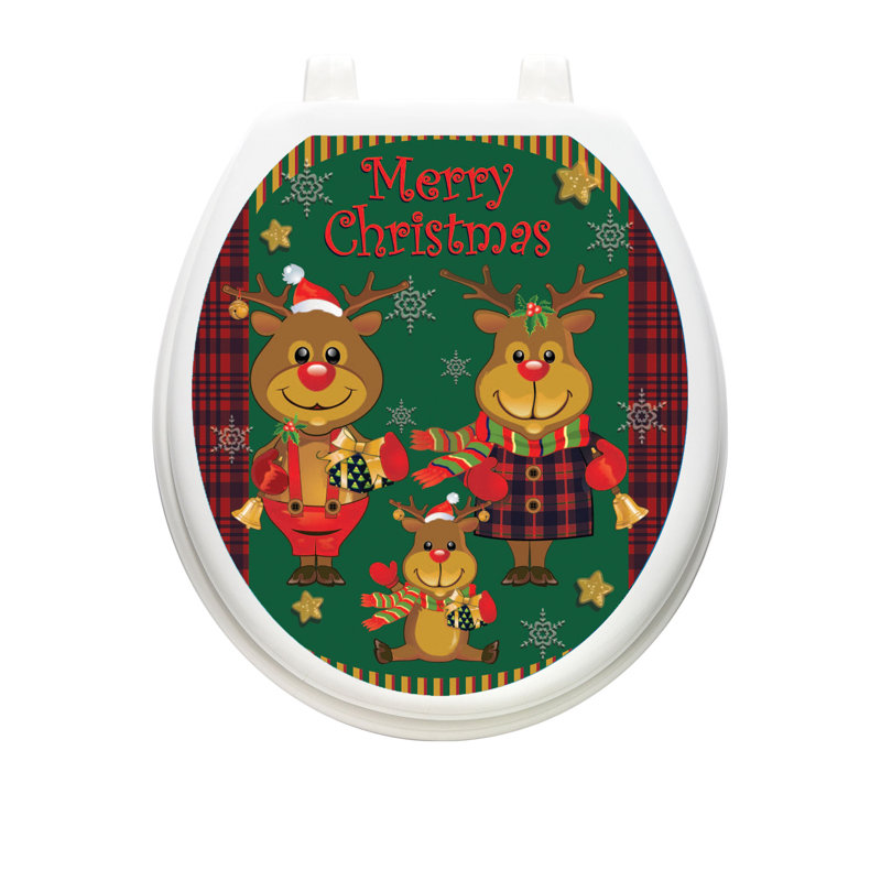 Décalcomanie de siège de toilette Christmas, Rond