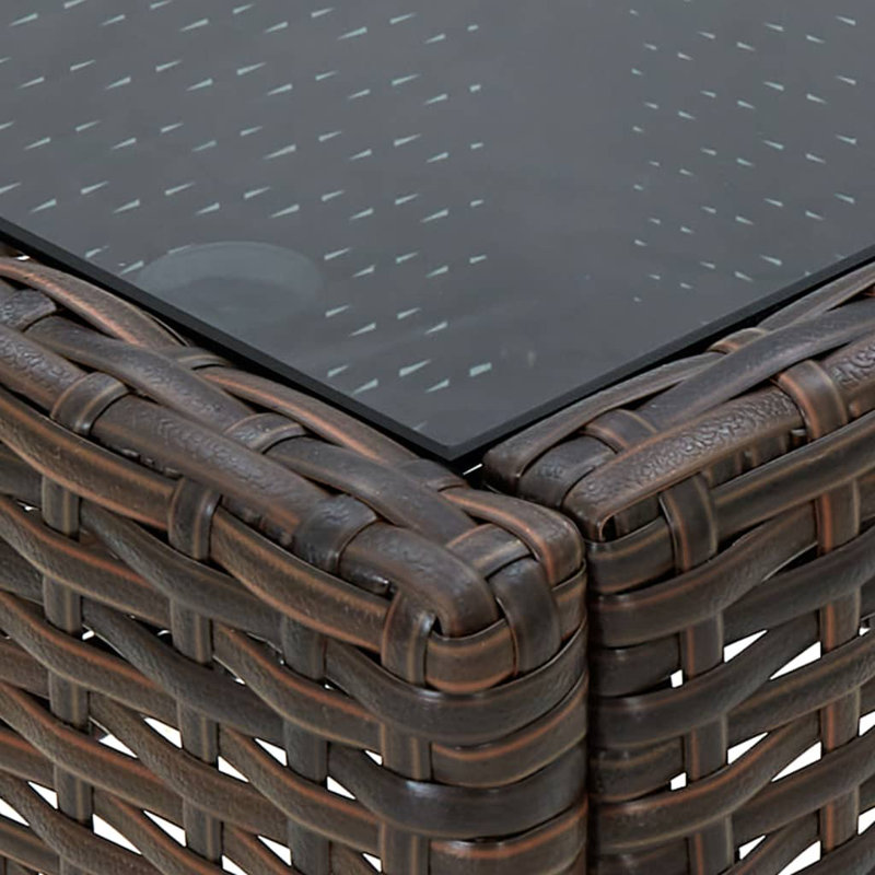 Eliphaz Rattan Coffee Table, Black/Brown