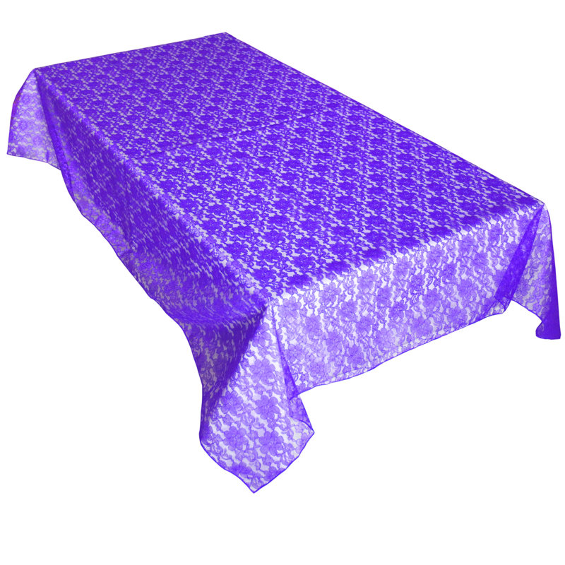 Floral Lace Overlay, 102" x 58", Purple