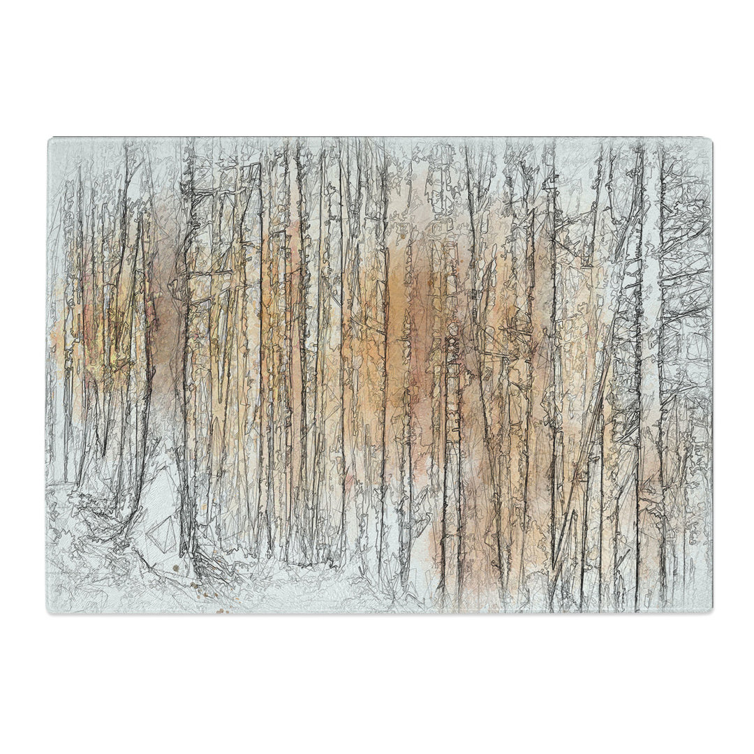 Tempered Glass Sunny Forest in Switzerland Chopping Board