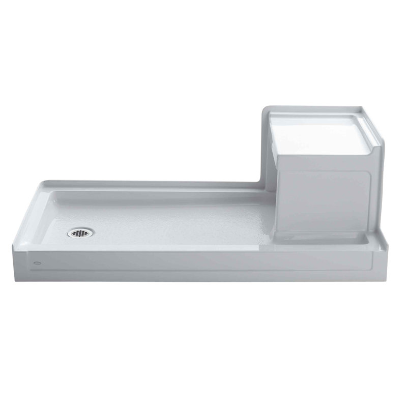 Tresham 60" W x 32" D Single Shower Base, White
