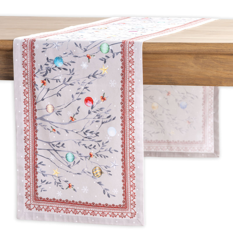 100% Cotton Christmas Table Runner, 72" x 14.5"