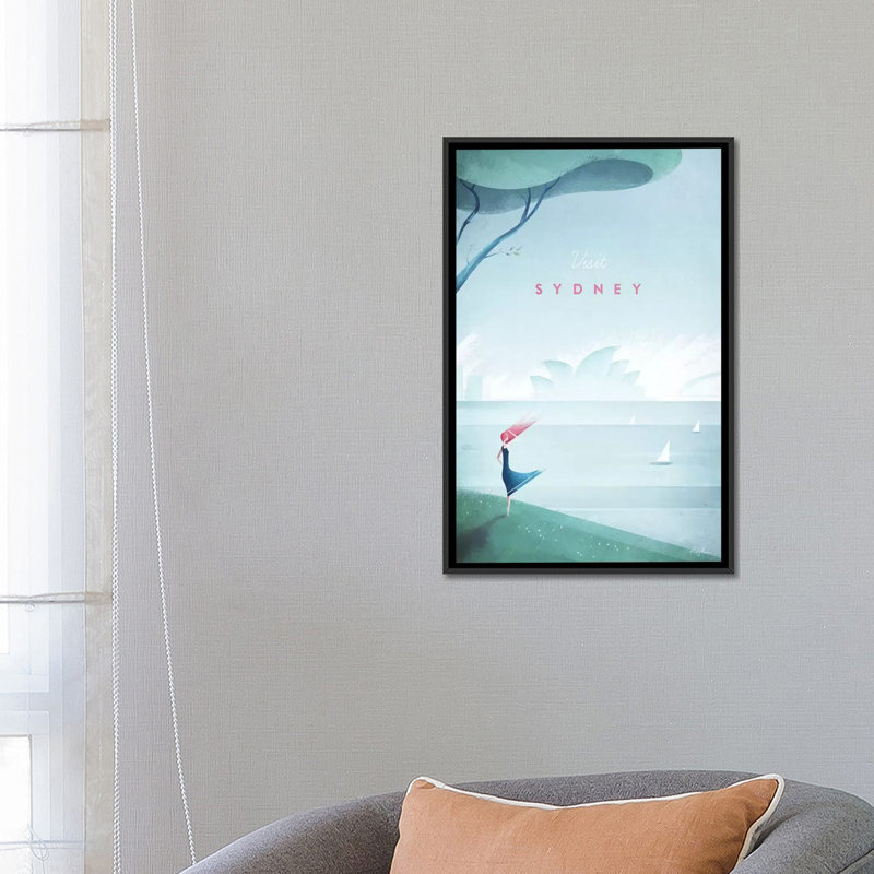 «Sydney» sur toile, H 26 po x l 18 po x P 1,5 po, Toile avec cadre noir, Pas de tapis