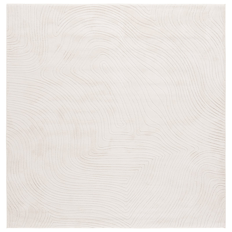 Derenik Performance Machine Washable Abstract Rug, Square 6"