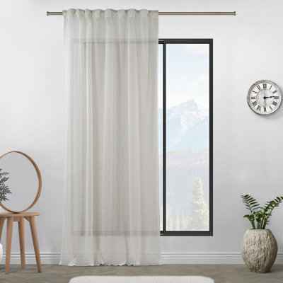 Extra Long & Extra Wide Faux Linen Sheer Curtain Panels