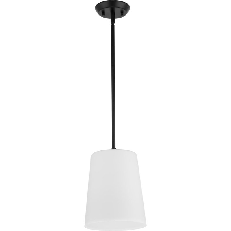 Luminaire suspendu cylindrique à 1 lumière Rozenn, H 14,37 po x l 9 po x P 9 po, Noir mat