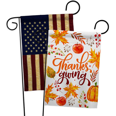 Double Sided 18.5'' H x 13'' W Polyester Thanksgiving Garden Flag