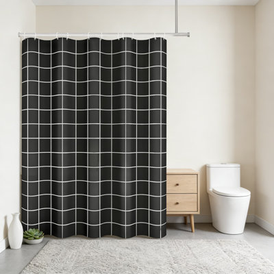Ensemble de rideau de douche Modern Grid