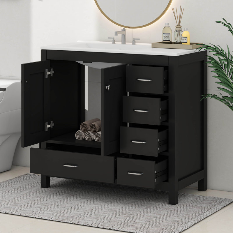 Meuble-lavabo 36 po avec lavabo 36 po, 5 tiroirs