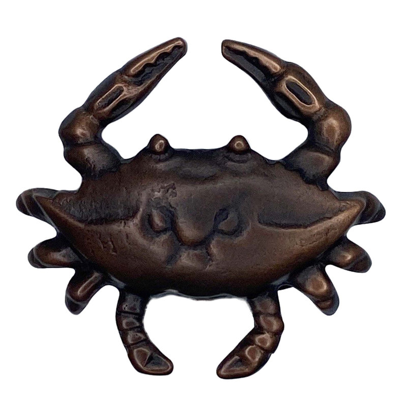 Bouton crabe bleu, Bronze huilé