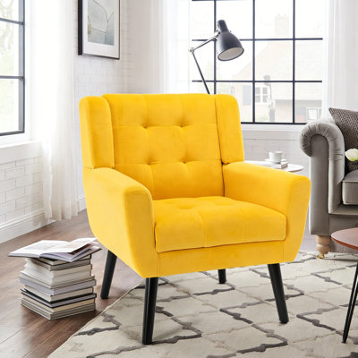 Bolanle Tufted Upholstered Wide Back Armchair