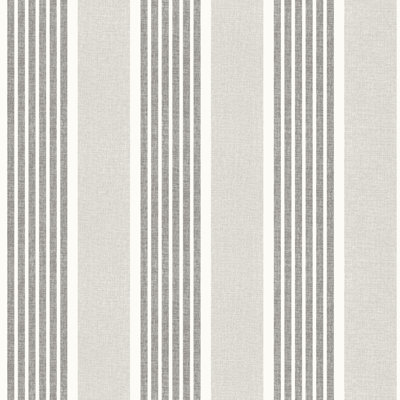 Bingley Charcoal Embellished Stripe Wallpaper