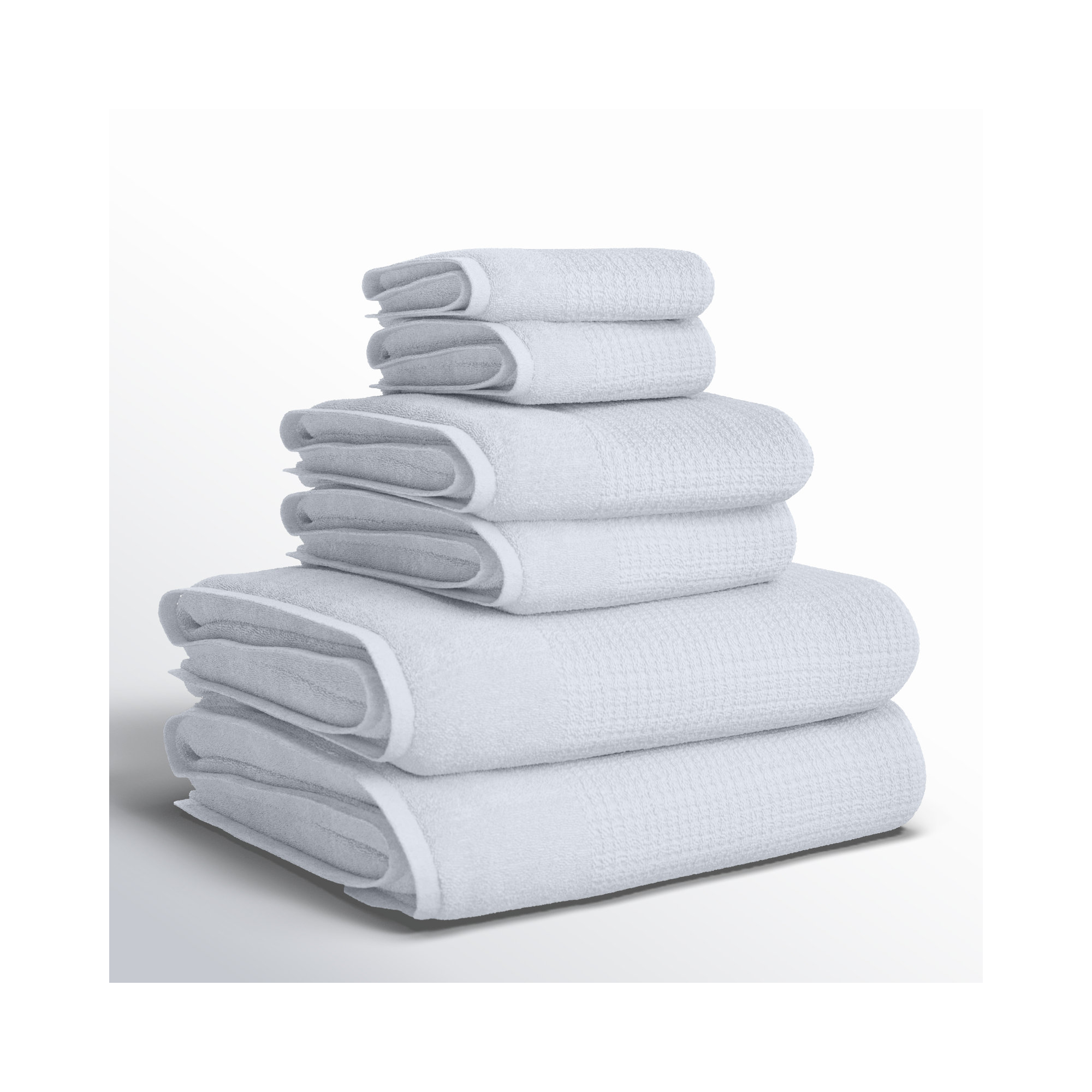 Earline 6 Piece Turkish Cotton Towel Set, White