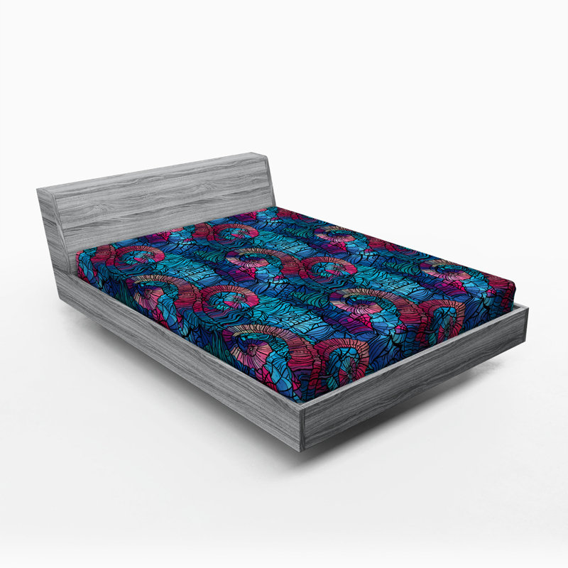 Microfiber Abstract Fitted Sheet, Queen Fitted Sheet