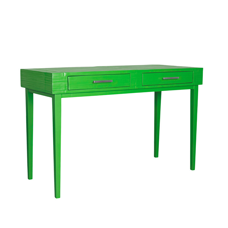Andros Solid Wood Base Writing Desk, Bright Green