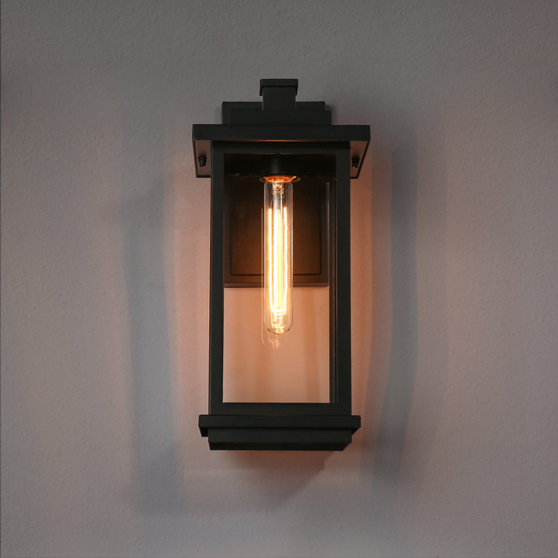 Applique murale d'extérieur 1 lumière en fer noir mat