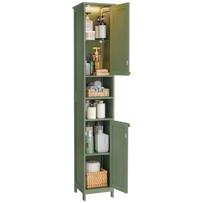 Grande armoire de salle de bain avec lumières, Vert