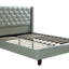 Ensemble de lit double 1pc Ensemble de lit capitonné en similicuir argenté capitonné