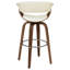 Tabouret tournant noyer et écru-300278262