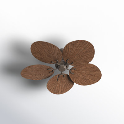 Overlock 52" Indoor/Outdoor 5-Blade Ceiling Fan with Pull Chain and Palm-Shaped Composite Fan Blades