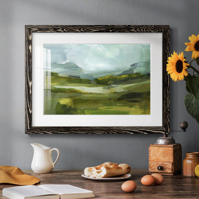 Emerald View III - reproduction encadrée rustique avec tableau mat