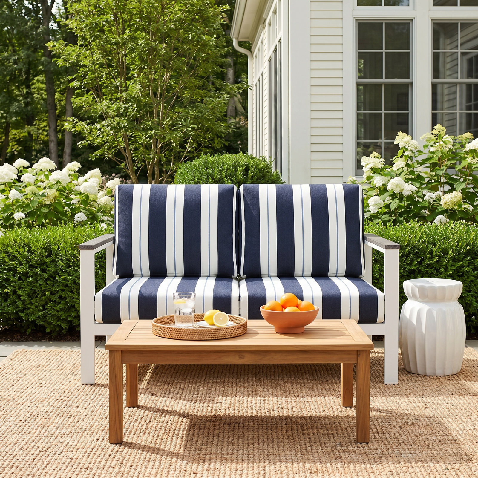 Townsend 55" Sunbrella® Patio Loveseat, Coastal Gray