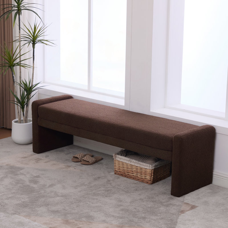 Banc d'appoint surdimensionné rembourré Boucle, Café, Café, Café