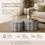 Ensemble de tables basses rondes modernes 2 pièces avec dessus en faux marbre Caston-589380980
