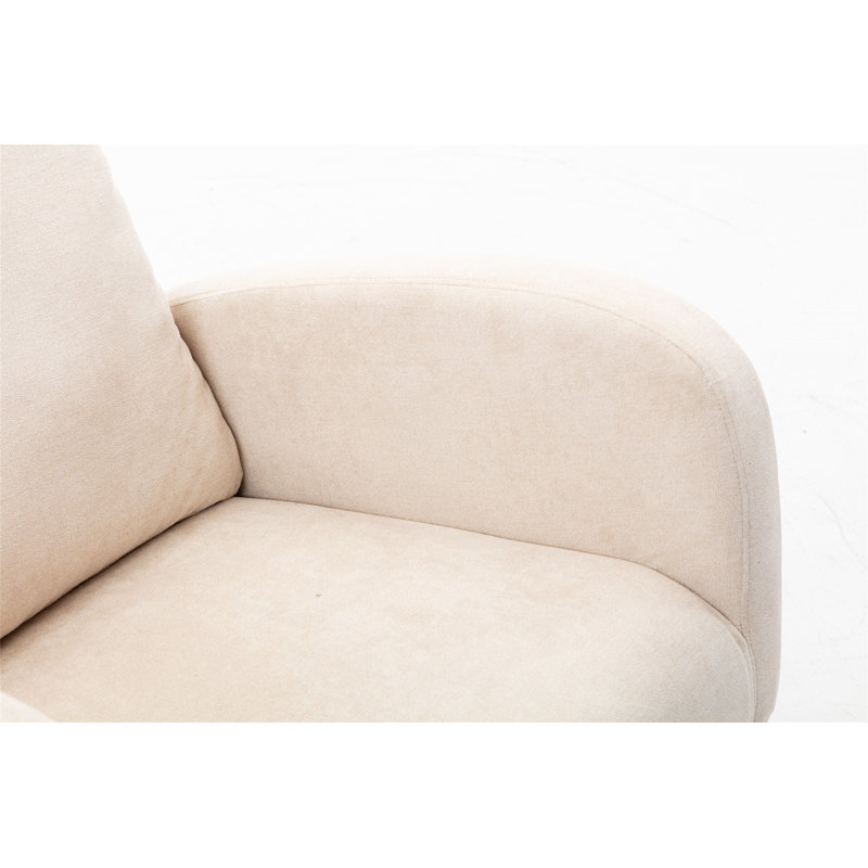 Chaise berçante rembourrée en tissu 39,7 po, Beige