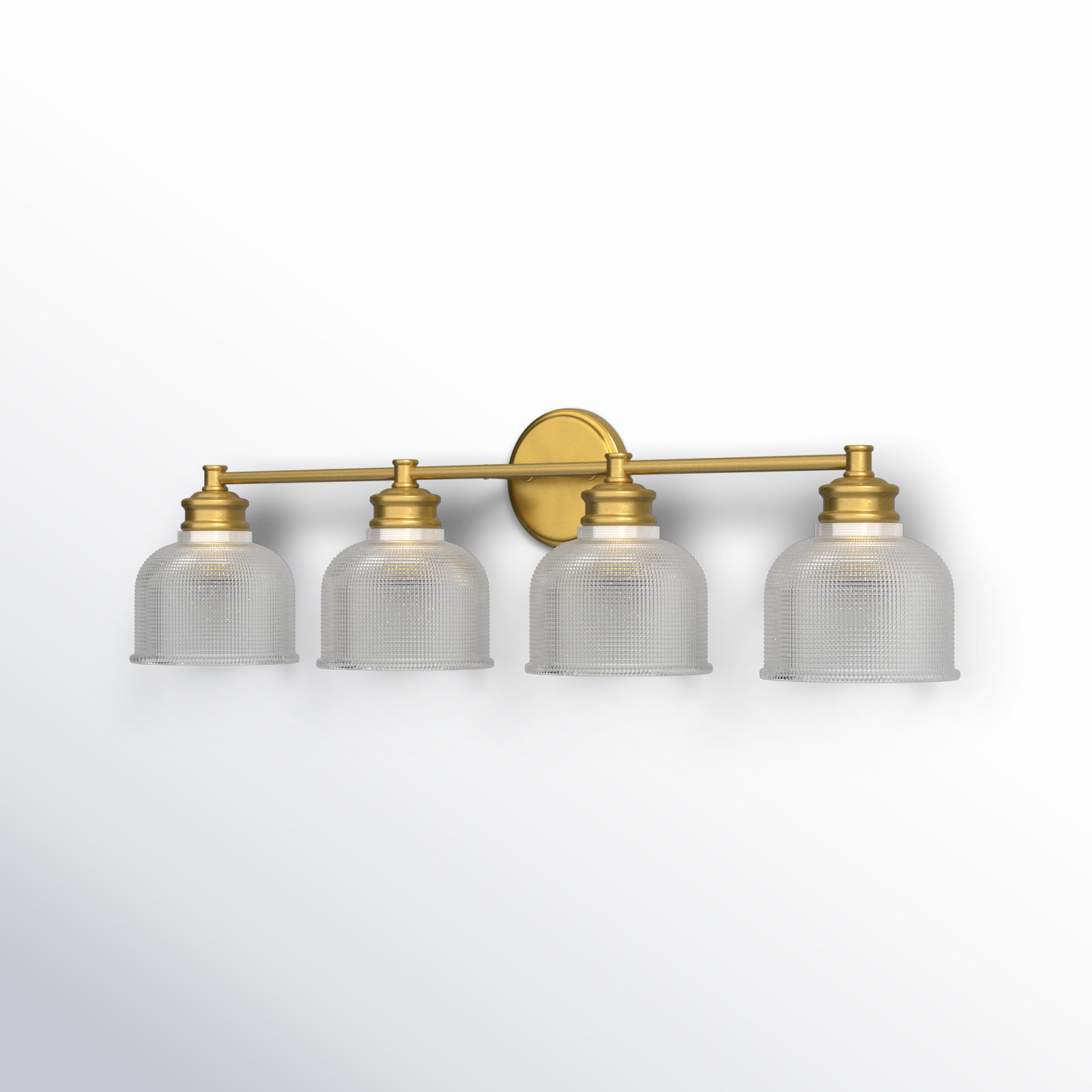 Besima 4 Light Hammered Dimmable Vanity Light, Natural Brass
