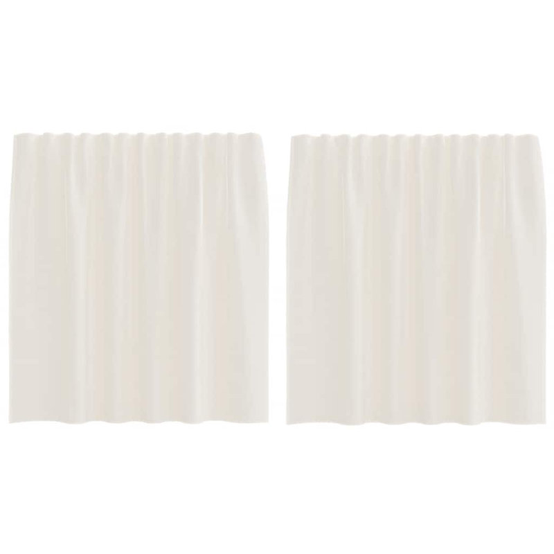 Semi Sheer Curtain Pair, Cream, 140cm Width x 140cm Drop