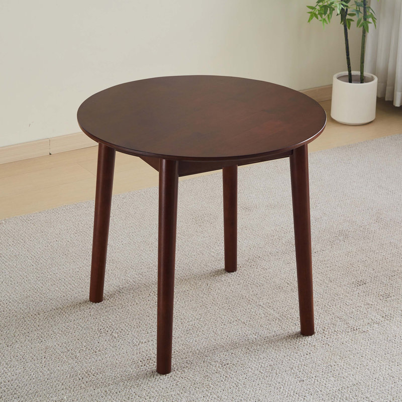 Table ronde, en bois massif, pouvant accueillir 2 à 4 personnes, diamètre 31,5 po, Noyer