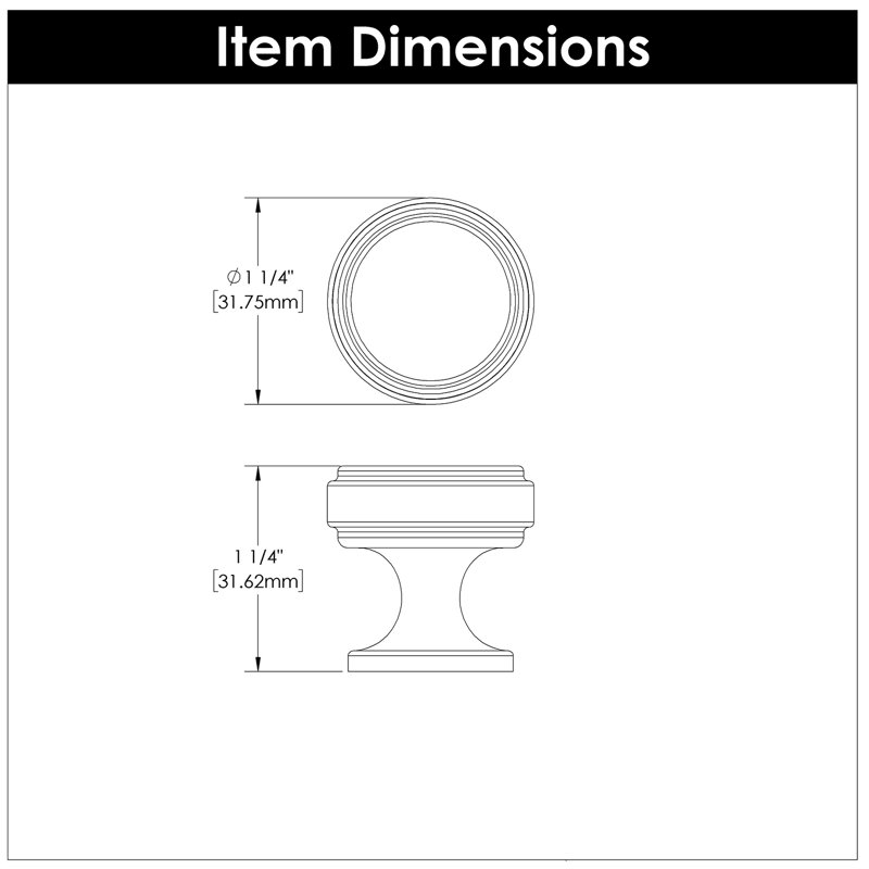 Reserve Round Knob, Satin Nickel/Brown