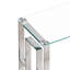 Console en verre d'acier inoxydable, table d'appoint repas argentée transparente BS-02 S