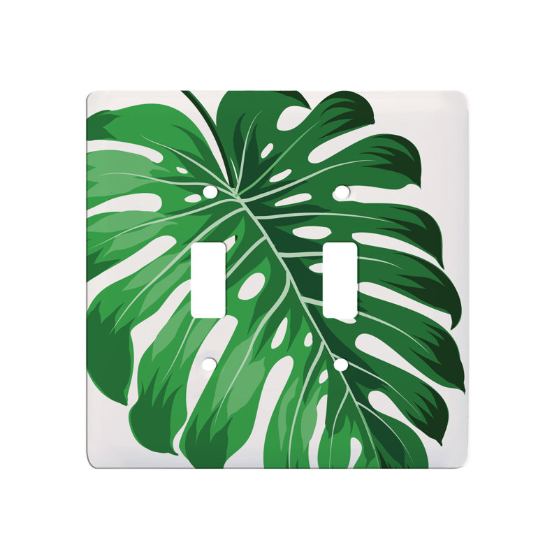Plaque murale d'interrupteur à bascule Green Monstera