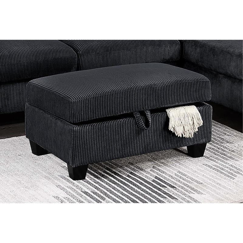 Canapé d'angle contemporain 3 pièces avec méridienne à droite, méridienne à gauche avec rangement et coussins assortis pour salon. Ensemble de 3 pièces moderne avec jeté de canapé.