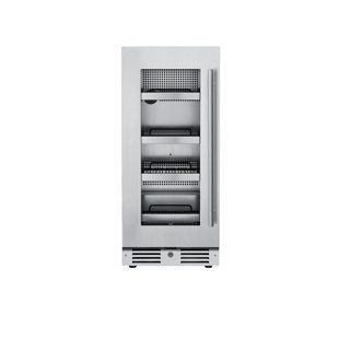 15 Inch Wide 63 Can Capacity Beverage Cooler with alternating (Blue, White, Amber) LED lighting, Door Alarm, Touch Control Panel and Lockable