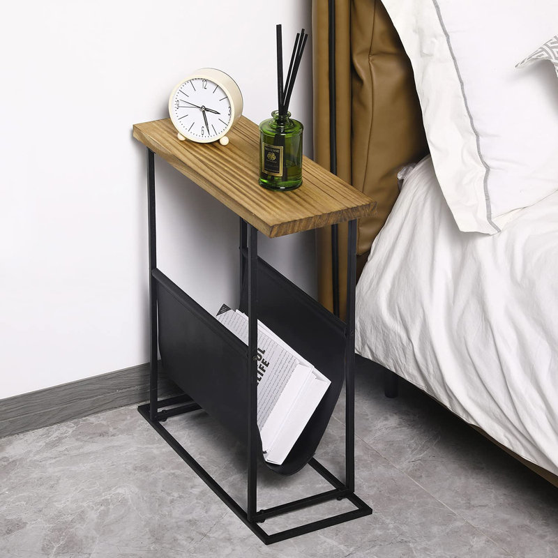 Dorelle 17.75'' W Metal Nightstand, Brown/Black