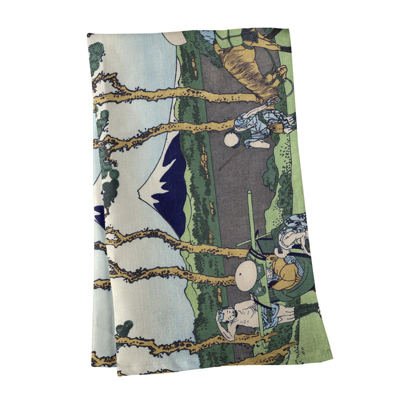 Torchon Hodogaya on the Tokaido, Croisé en coton, Jaune
