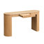 Console incurvée de 146,5 cm (57,65 po) avec tiroir - Design unique à rayures verticales - Style naturel et élégant - Idéale pour le salon, le corridor ou l'entrée.