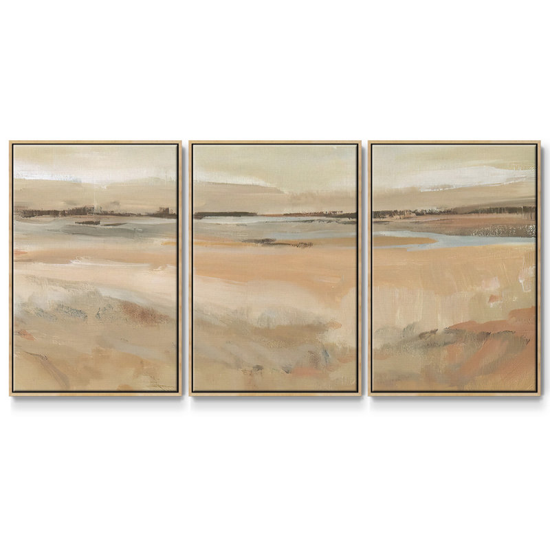 Earth Tone Landscape II - Toile encadrée multi-pièces, Naturel, H 36 po x l 75 po x P 2 po