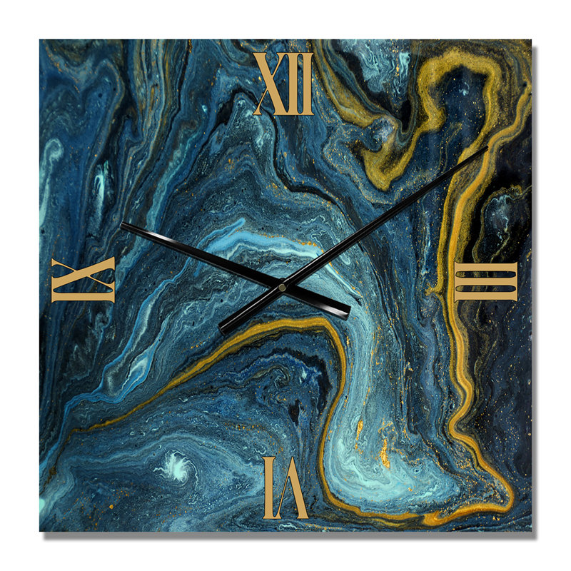 Agathe Ripple Golden Rivers - Horloge murale moderne, Grand